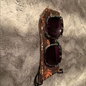 Women camouflage sunglasses with case.